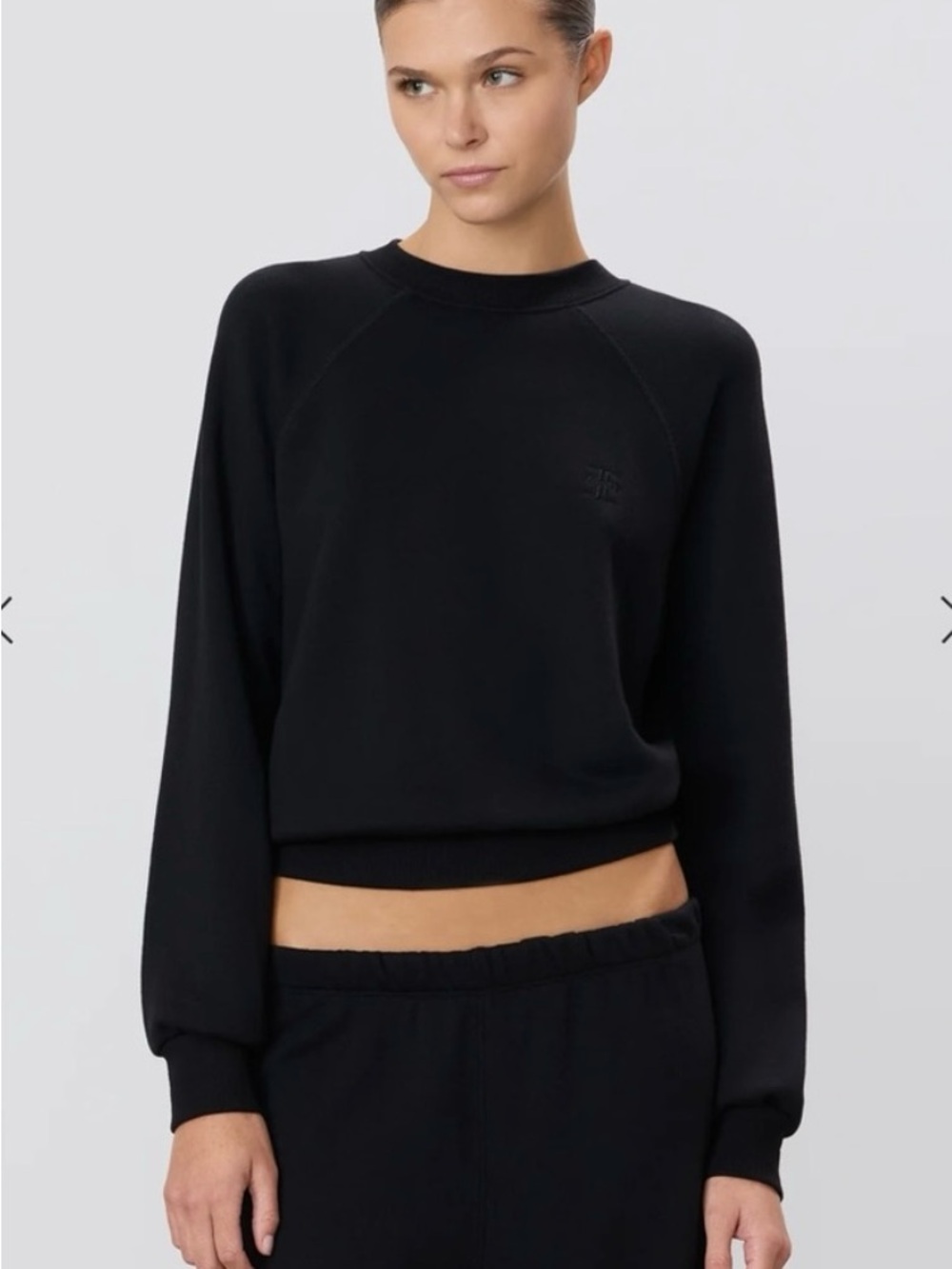 Eterne Black Crewneck Sweatshirt with Subtle Logo NWT - Picture 3 of 7